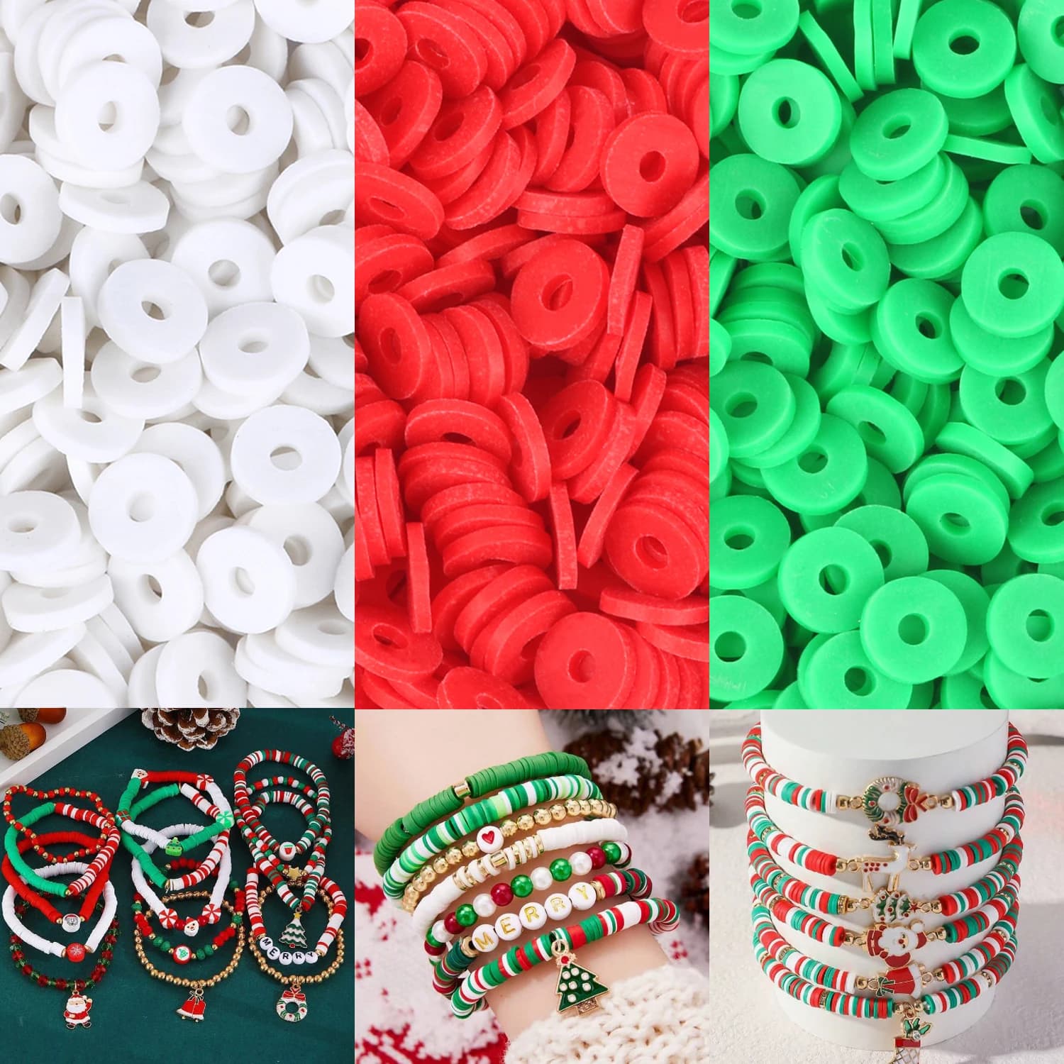 500 pezzi di perline piatte rotonde in argilla polimerica da 6 mm, perline distanziatrici sfuse a forma di disco per la creazione di gioielli fai da te, braccialetti