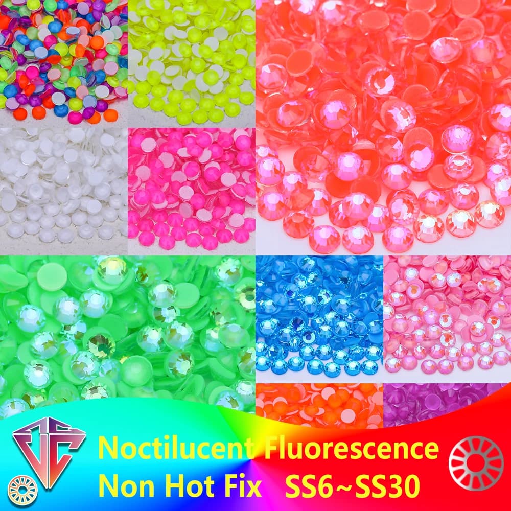 VC Glitter Neon Strass Non Hotfix unghie fai da te cristalli artistici diamante uas Strass gemme muslimate per Nail Charms Dress ciglia