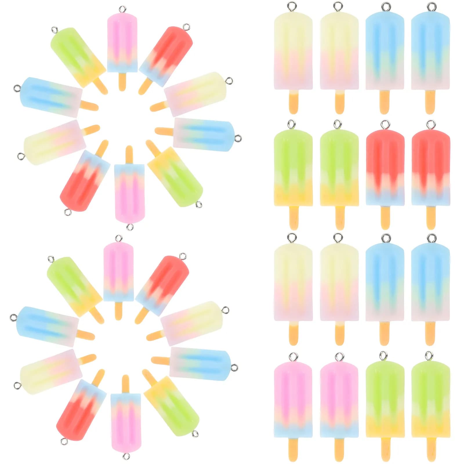 25 Pezzi Ciondoli Creativi in Resina a Forma di Gelato per Creazione di Gioielli Fai-da-Te, Braccialetti, Orecchini, Portachiavi, Accessori per Artigianato
