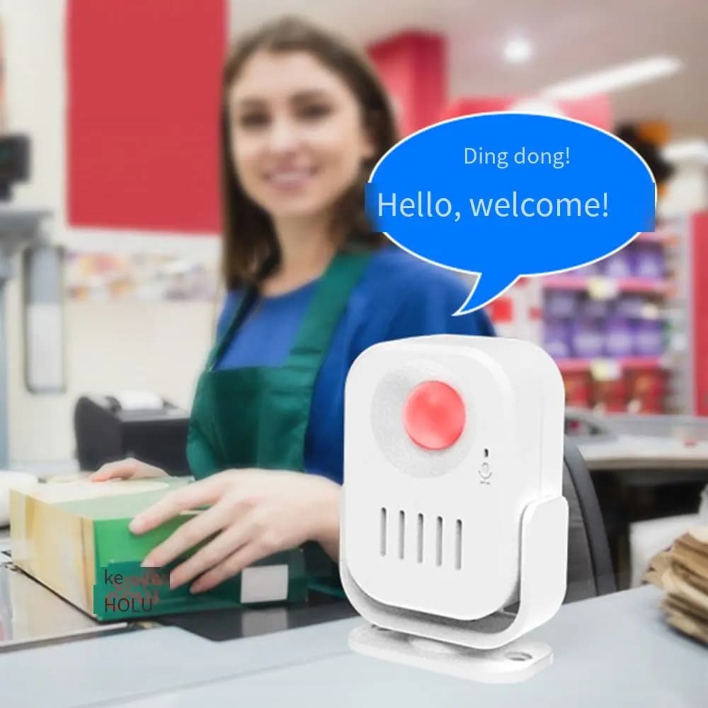Campanello Intelligente con Allarme di Sicurezza, Attivazione Vocale, Sensore di Movimento a Infrarossi, Antifurto, Campanello di Benvenuto Intelligente
