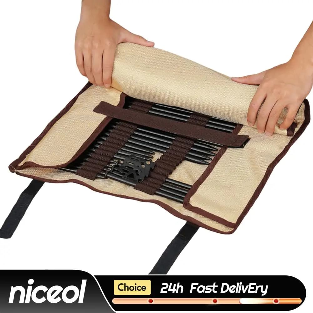 Borsa portaoggetti per picchetti da tenda, design arrotolabile con chiusura a strappo, custodia per attrezzi da campeggio per escursioni e backpacking