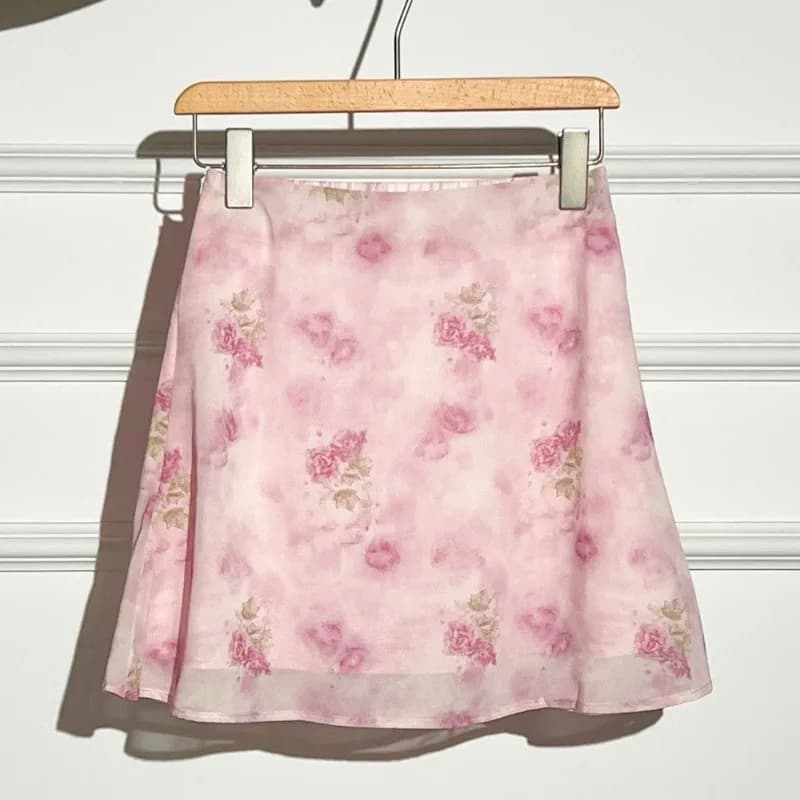 Nuova Minigonna Estiva Elegante e Dolce, Stile Kawaii Harajuku, con Volant, Linea A, Casual e alla Moda per Donne