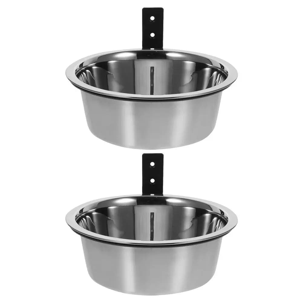 2 Set di Ciotole Rialzate da Parete per Cani, Stazione di Alimentazione per Animali Domestici, Ciotole Sospese per Cibo e Acqua in Acciaio Inossidabile, Ciotola Grande per Cani