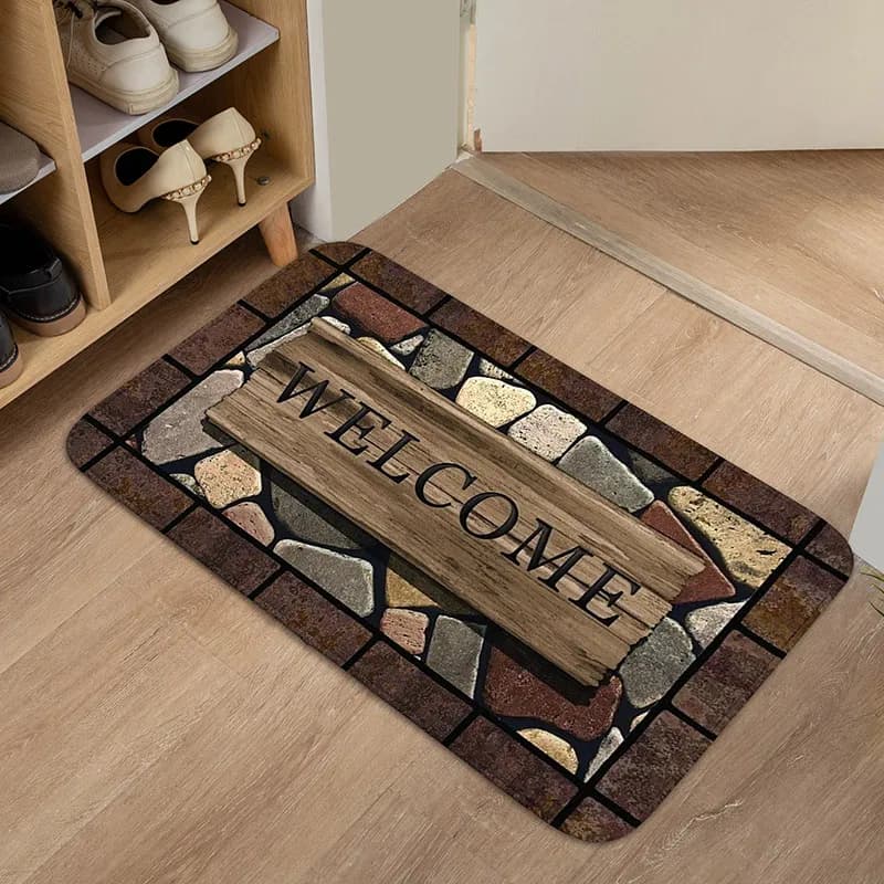 1pc floreale e lettera grafica zerbino zerbino tappeti tappeto bagno cucina giardino antiscivolo piccola cucina di casa tappetini di benvenuto