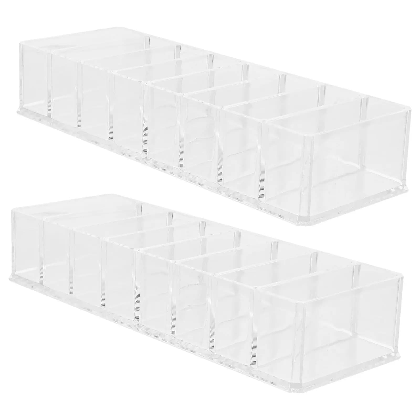 2 Pezzi Porta Palette Ombretti, Organizzatore Trucchi, Contenitore in Plastica Diviso, Supporto da Tavolo per Palette e Cosmetici