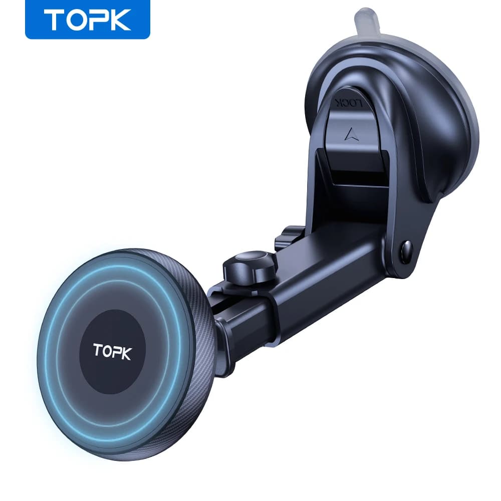 TOPK Supporto magnetico per telefono per auto per Magsafe IPhone15 Pro Max Supporto per telefono magnetico con gancio in metallo con funzionamento a una sola mano per auto