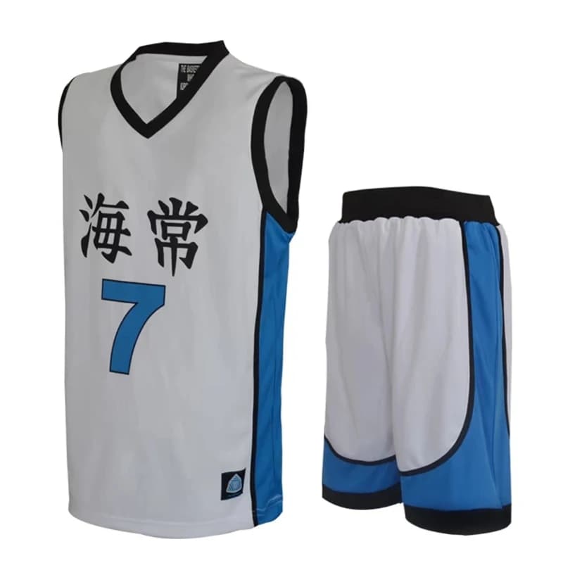 Anime Kuroko No Basuke Maglia Cosplay Kaijo High School Kise Ryota Maglia da basket Uniforme Camicia Pantaloncini Set Costume sportivo