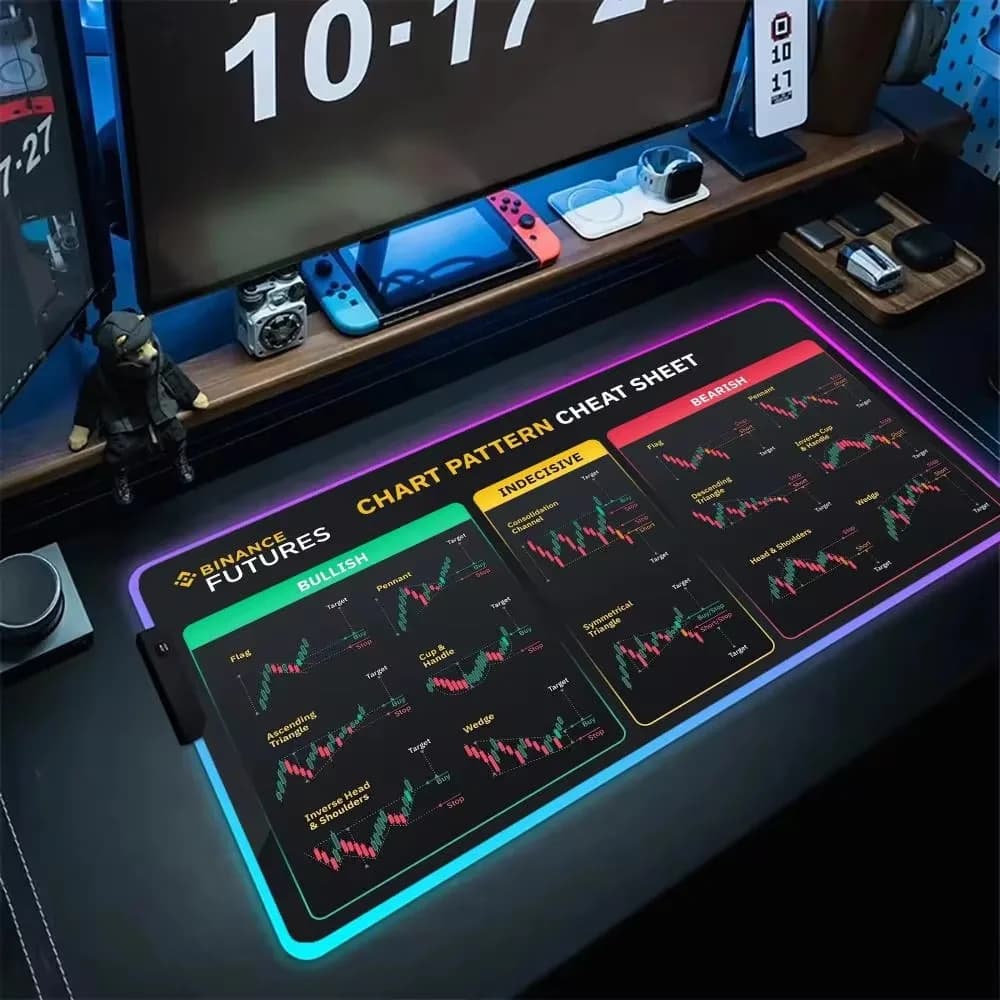 Modello di tabella del mercato delle azioni tappetino per Mouse commerciante tappetino da scrivania RGB fidanzato regalo investimento Forex modello di candeliere del mercato delle azioni