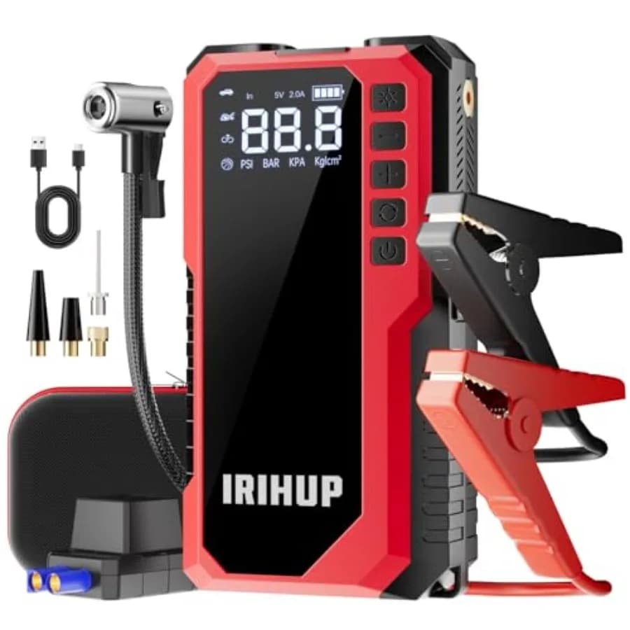 Avviatore portatile per batteria per auto con compressore d'aria 3000A 150PSI per veicoli 12V Supporta motori diesel 9L a gas e 8L LCD S