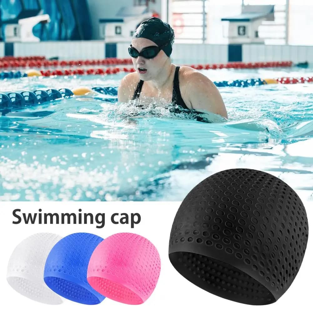 Silicone swim cap for men woman Waterproof bath head to maintain long dry hair Swim cap for adults non-slip for swimming training