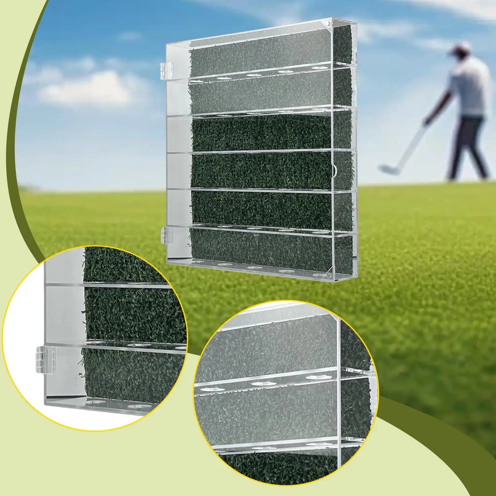 Wall Mounted Golf Ball Display, Countertop Showcase Organizer