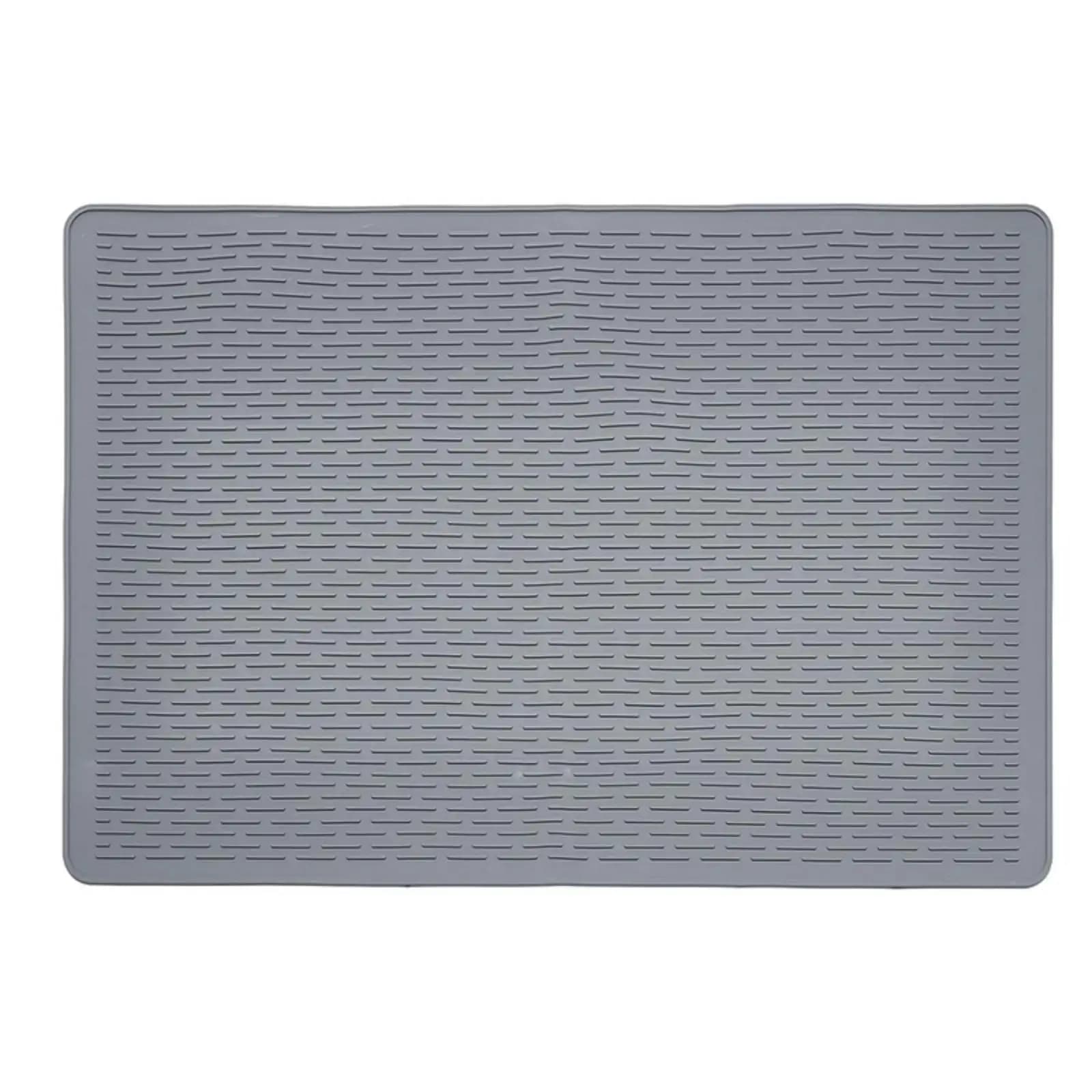 Easy to Clean Litter Box Mat with Grooves Waterproof Silicone Pet Mat with