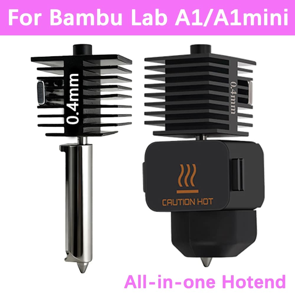 Kit Hotend All-in-One per Bambu Lab A1 mini, ugello in acciaio temprato 0.2/0.4/0.6/0.8mm, accessorio per stampante 3D Bambu Lab A1