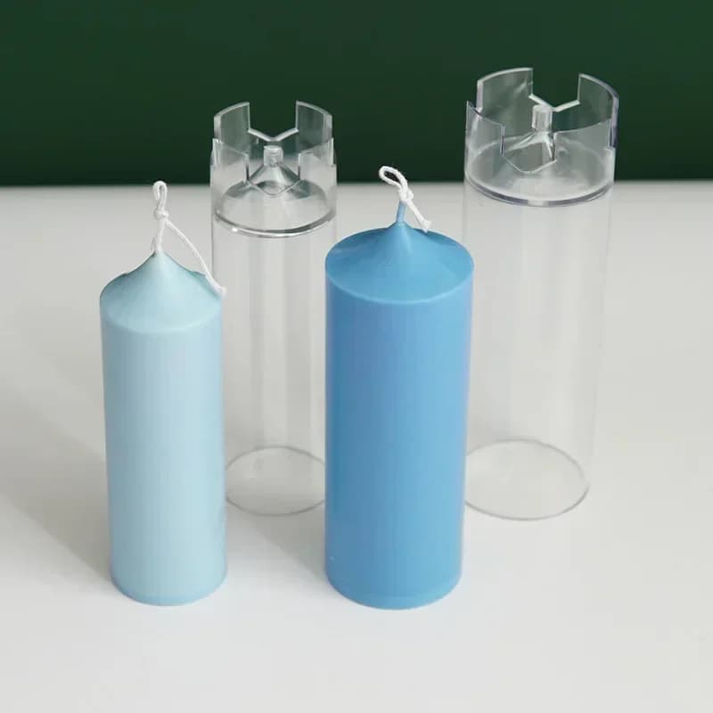 1pc Pointed Cylindrical Candle Mold Diy Handmade Aromatherapy Candle Making Tool Acrylic Plastic Mould Home Decoration Gift