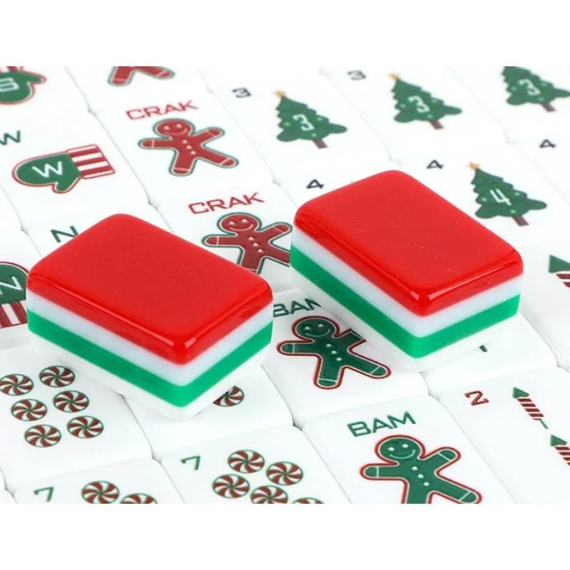 Festive Bright Red Jelly Acrylic Mahjong Tiles Kit, Standard American Mahjong Complete Set Indoor Table Game Accessories
