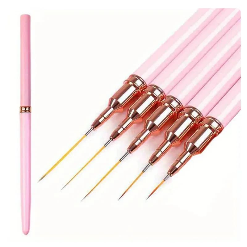 5 pz/set Nail Art Liner Pennelli Set Linee Allungate Striping Disegno Gel UV Pittura Penna di Design Del Chiodo Strumento di Manicure Professionale