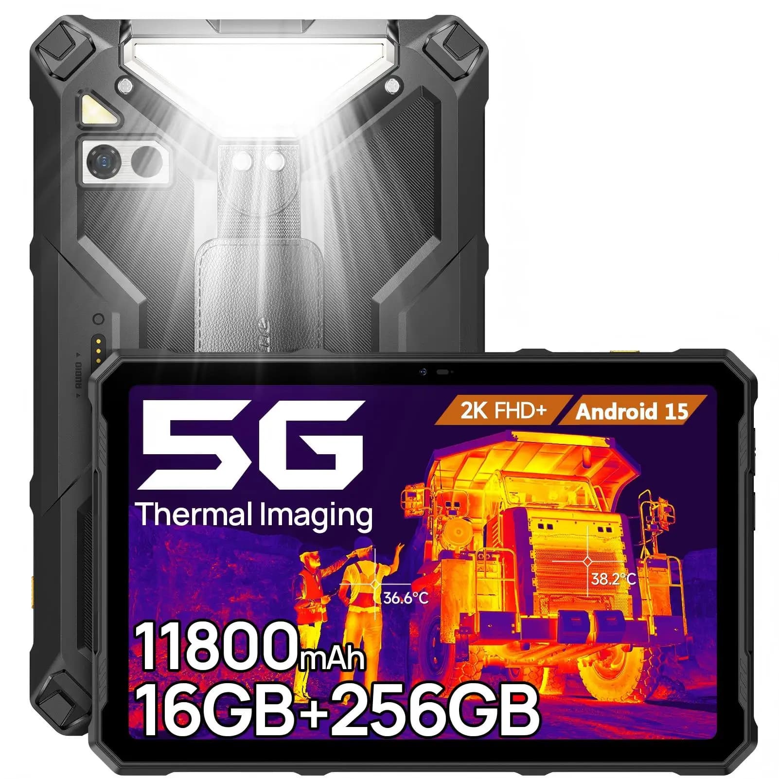 Ulefone Armor Pad 4 Ultra (Termico) Tablet Rugged 5G 11800mAh 10.36" 16GB RAM (8+8) 256GB ROM Android 15 Luce LED Fotocamera 50MP