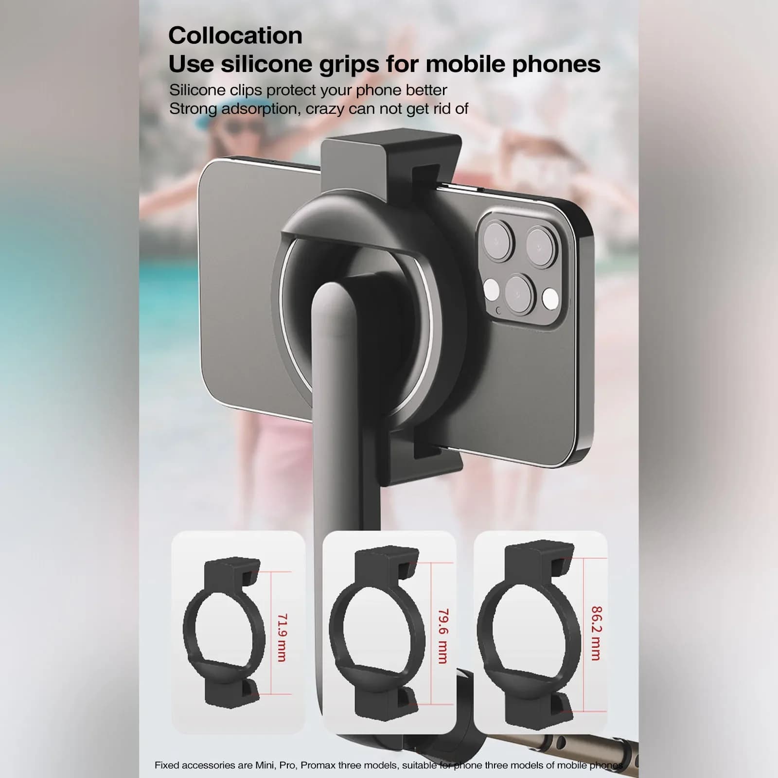 Treppiede magnetico all-in-one per Iphone e Android Gopro/dslr Mount con asta selfie remota wireless con filettatura 1/4" (compatibile con Samsung)