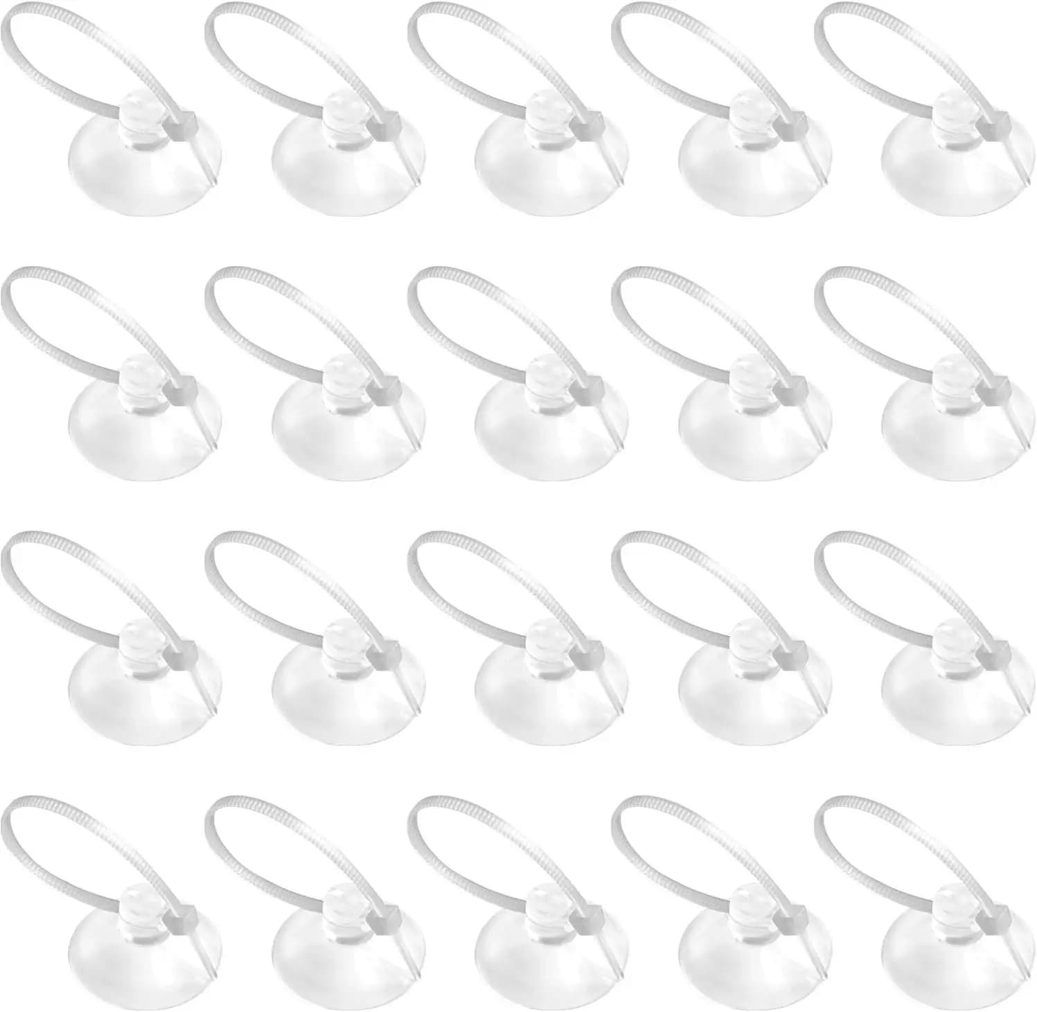 30 PCS Suction Cups with Cable Ties for Fish Tank Plants, Thermometer, Shrimp Nest