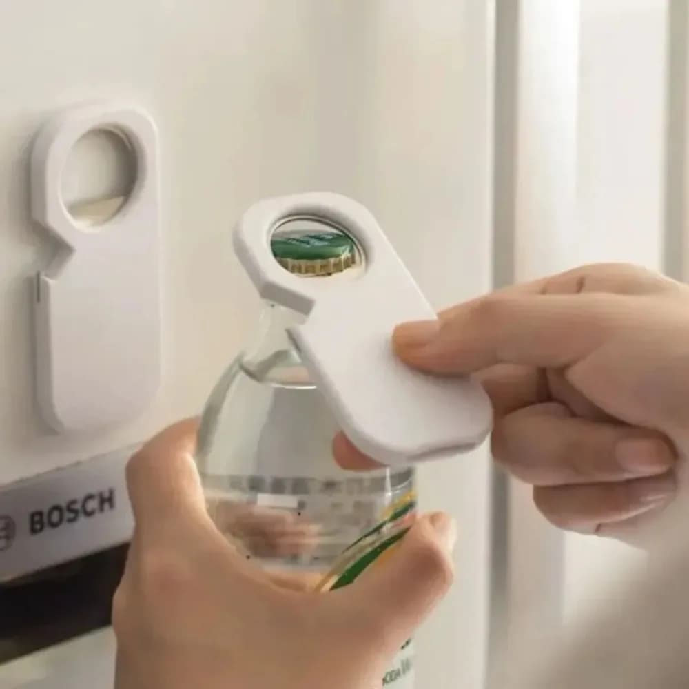 Stainless Steel Magnetic Bottle Opener Heavy Duty Fridge Magnet Beer Cap Catcher Rustproof Portable Kitchen Tool