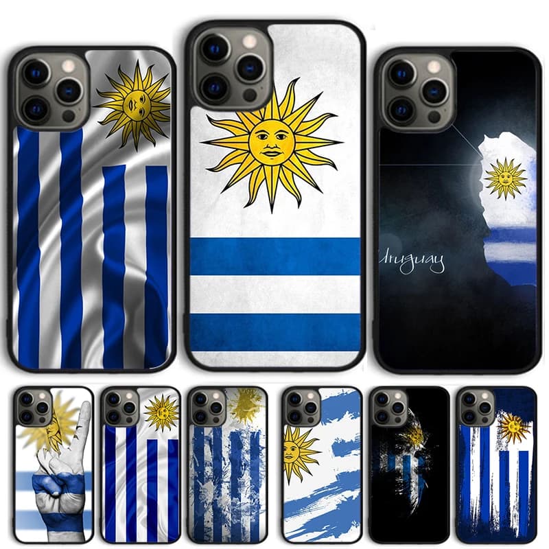 Custodia per telefono bandiera nazionale dell'Uruguay per iPhone 17 Air 15 16 Cover 11 13 14 Pro Max 12 Plus Max Fundas