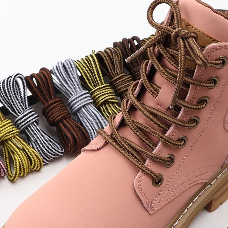 1 pair of laces for double color striped shoes laces for round shoes in cotton outdoor boots and sneakers laces 18 colors 70CM 90CM 120CM 150CM