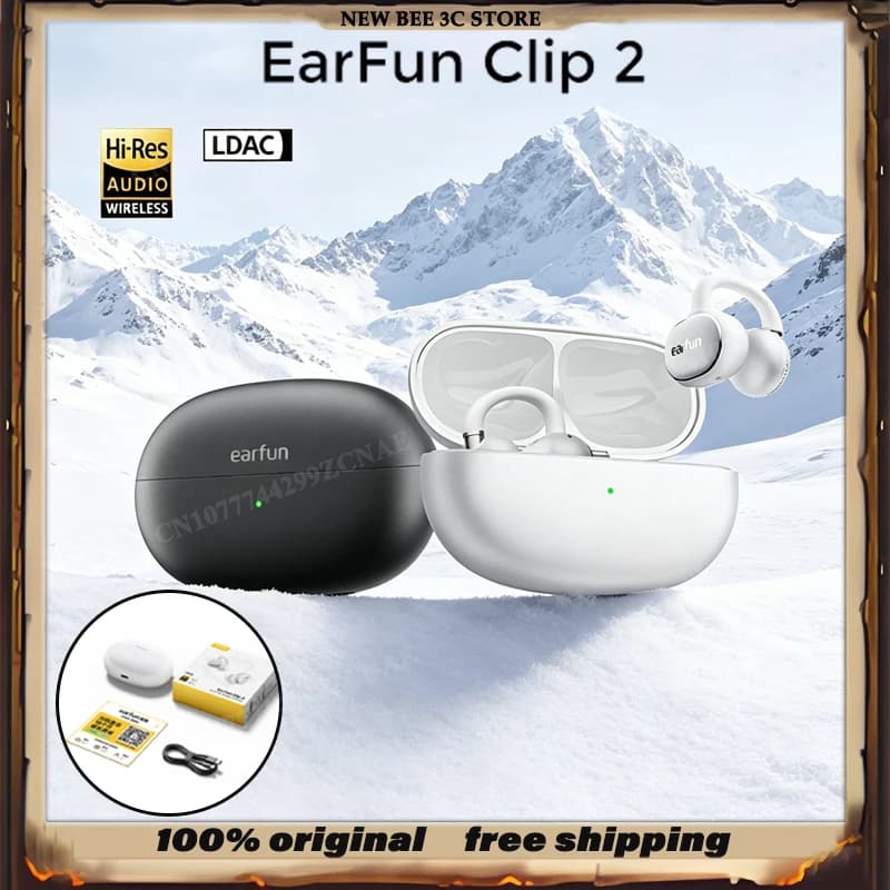 Auricolari Bluetooth Sportivi Wireless Open-Ear Earfun Clip 2 con Traduzione AI, Driver Largo da 12mm, Impermeabili IP55 - Offerta Calda