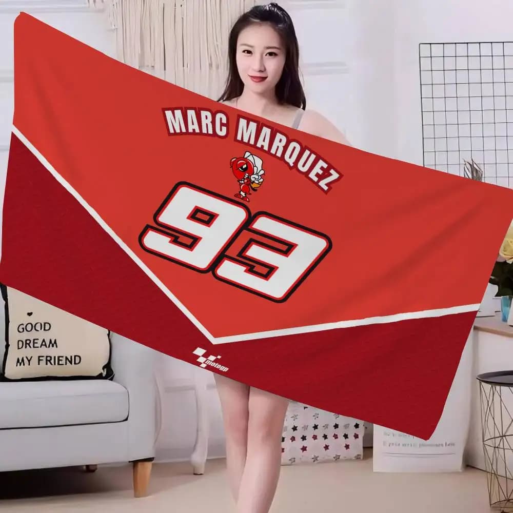 Asciugamano da Spiaggia con Logo M-Marquezs-s 93, Morbido e Assorbente, Regalo per Bambini, per Viaggi, Campeggio, Palestra