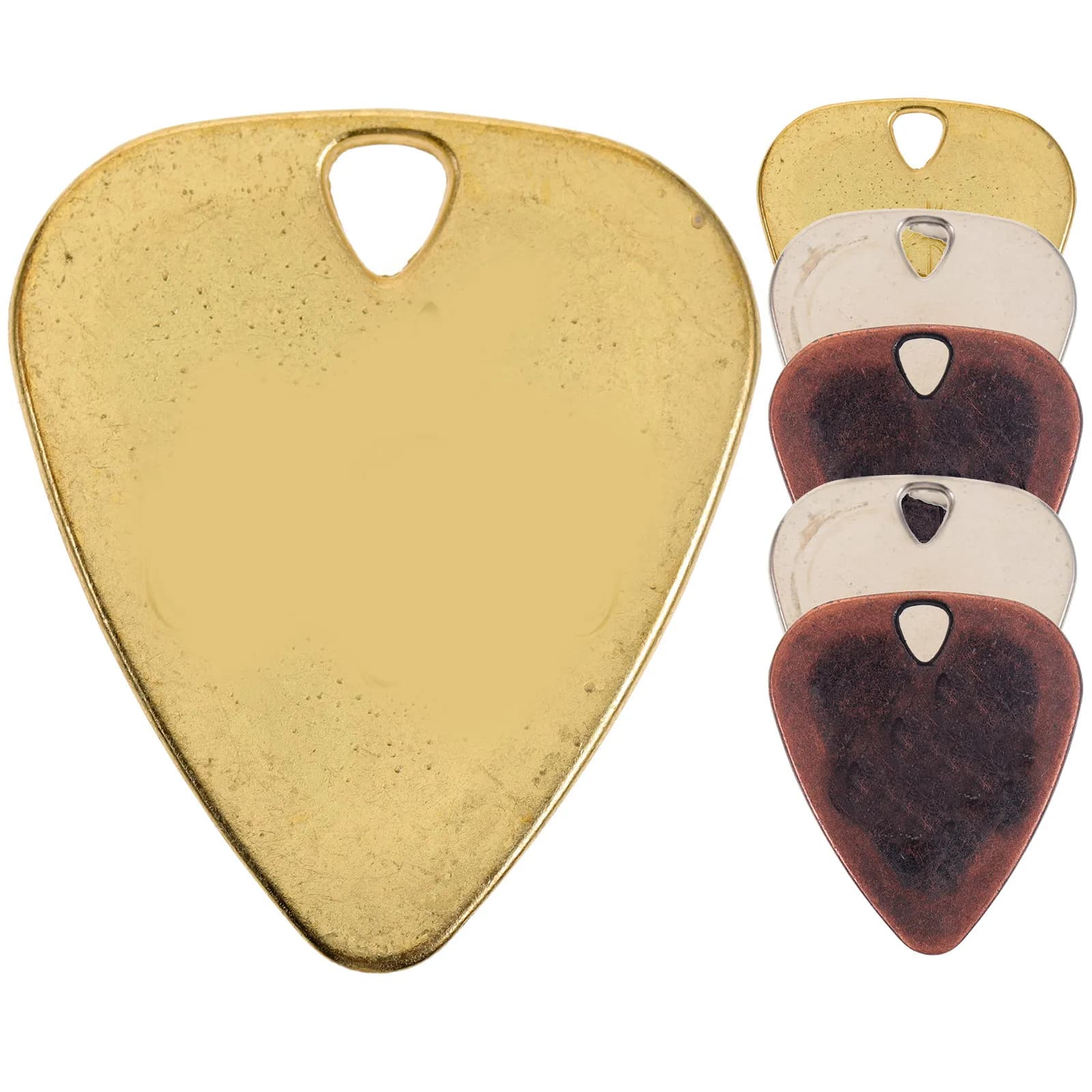 Set di 6 Plettri Ergonomici in Lega di Zinco Ultra-Sottili per Chitarra Acustica, Elettrica e Folk