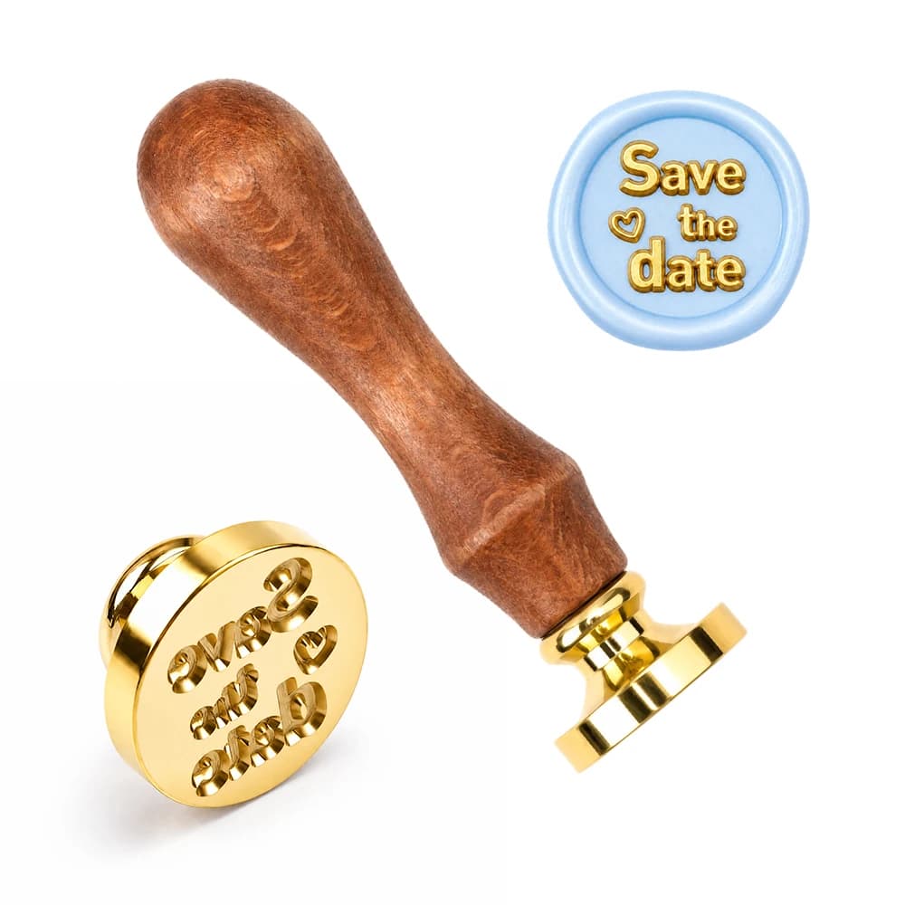 Valentine's Day Collection Wax Seal Stamp with Wooden Handle Set Sealing Wax Stamp for Decorating Card Wedding Invitations Gift
