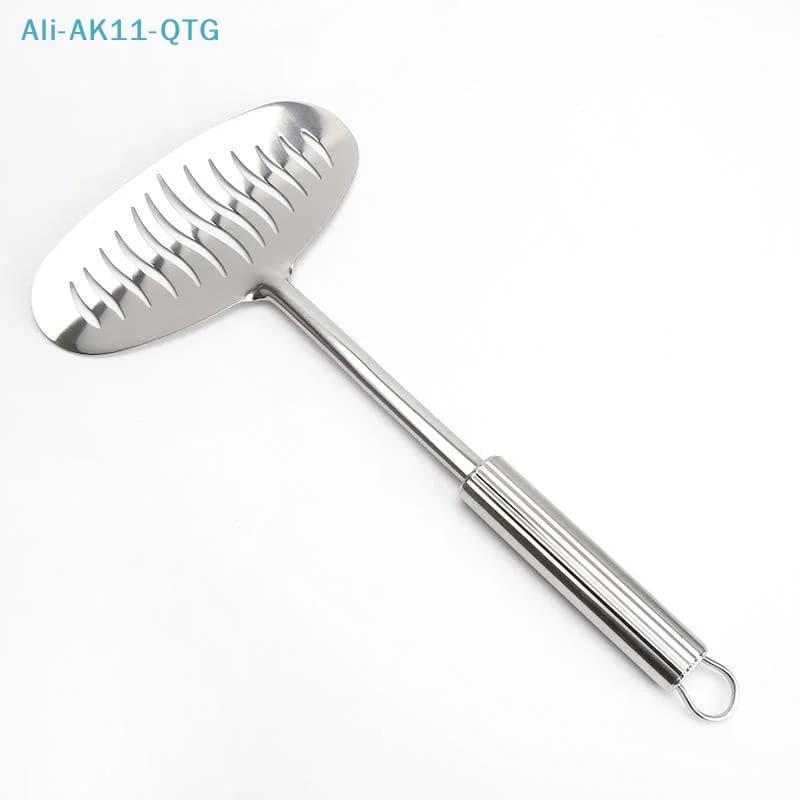 NUOVA Grande Spatola in Acciaio Inossidabile per Friggere Pesce e Uova, Antiaderente, con Manico Lungo, Paletta Piatta Forata per Bistecche, Utensile da Cucina