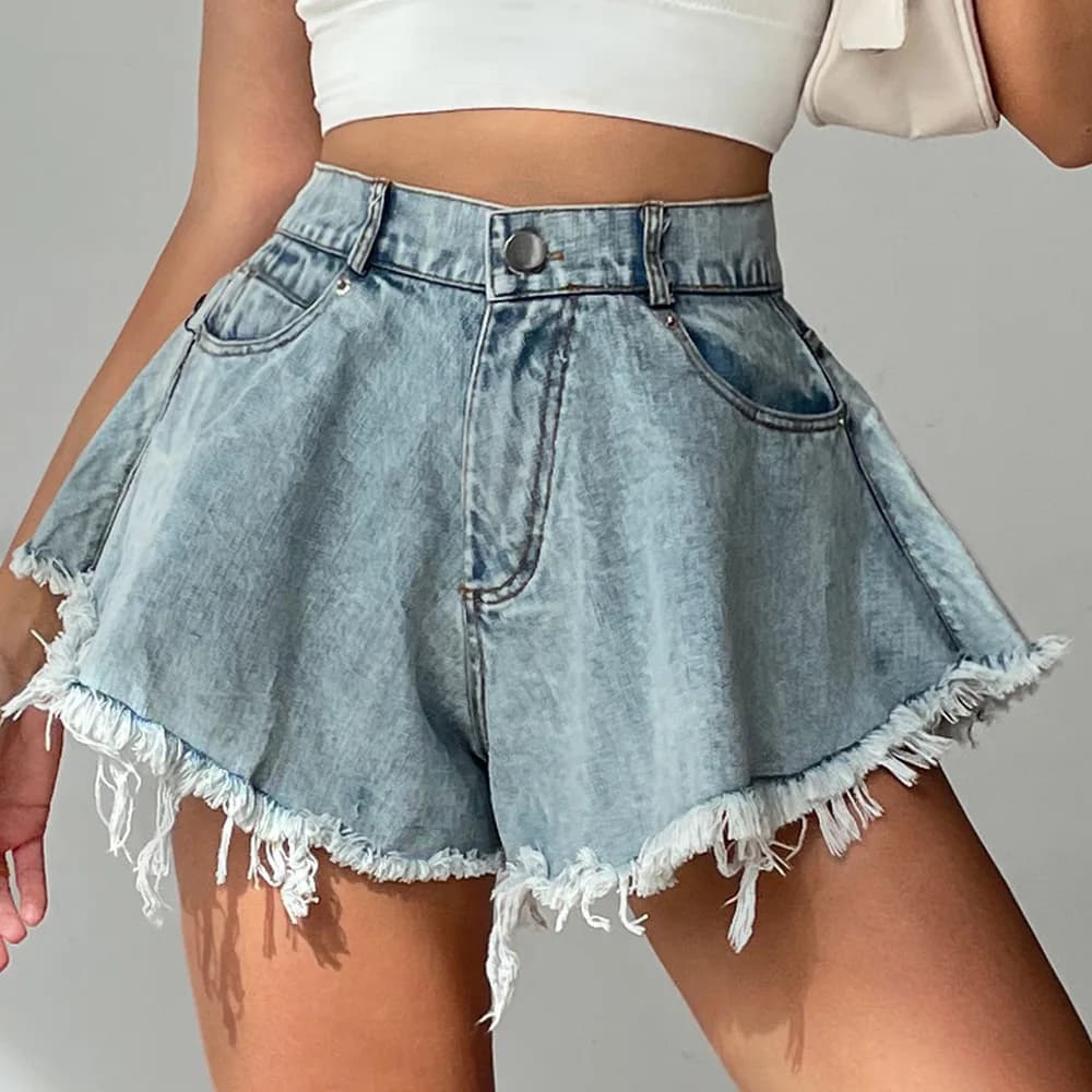 Pantaloncini di Jeans da donna Jeans abbigliamento da spiaggia estivo Feminino gamba larga allentata corta Femme Pantalones Cortos Ropa Mujer vestiti di moda