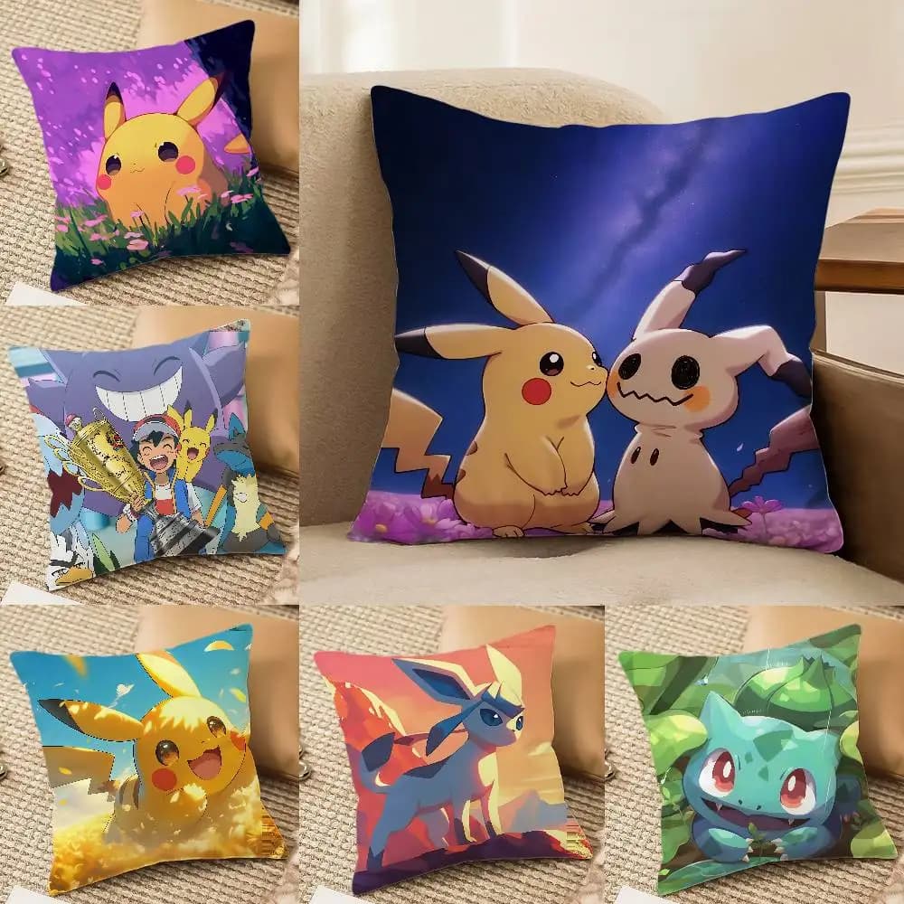 Fodera per cuscino in peluche Pokemon Snorlax, morbida fodera per cuscino in peluche corto per divano, camera da letto, soggiorno, decorazioni per la casa, regalo