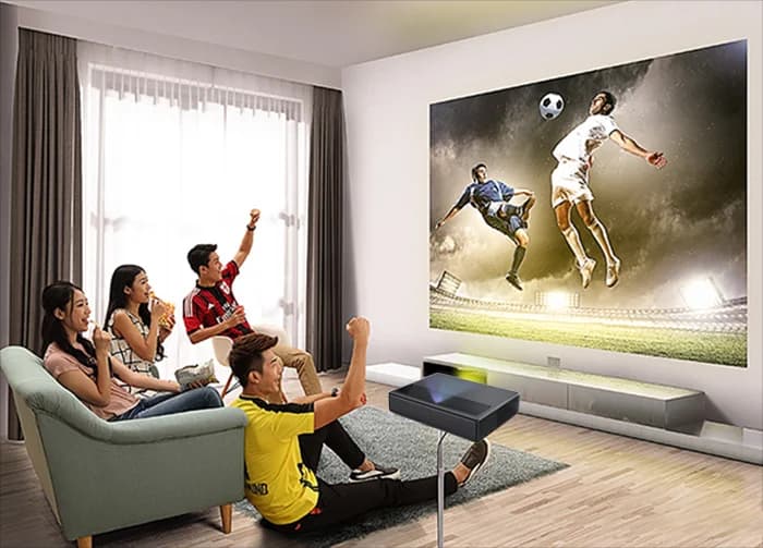 Flyin M1 5000 Lumens 3D 4K Home Theater Android Short Throw TV with 300 Inch Screen Projector，Gift Set Top Box