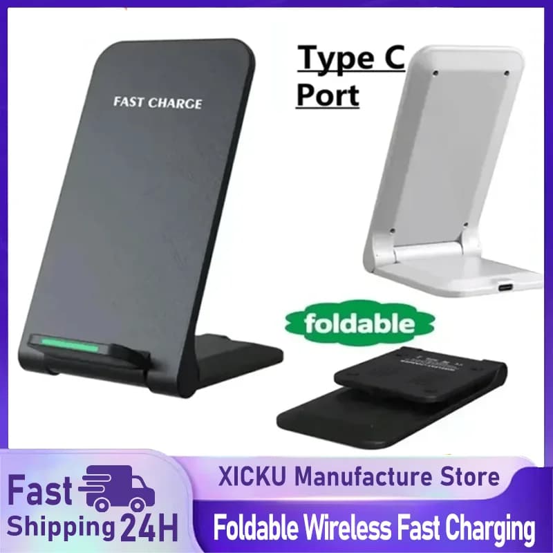 Supporto Caricabatterie Wireless Pieghevole a Ricarica Rapida per iPhone 17 16 15 14 13 Pro Samsung Xiaomi - Base di Ricarica da Scrivania