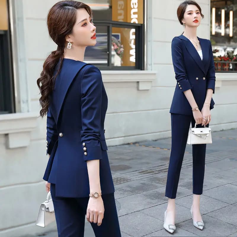 Women's High-end Professional Wear 2026 Spring Autumn New Fashion Suit Jacket Pants Two-piece Korean Elegant Blazers Trouser Set