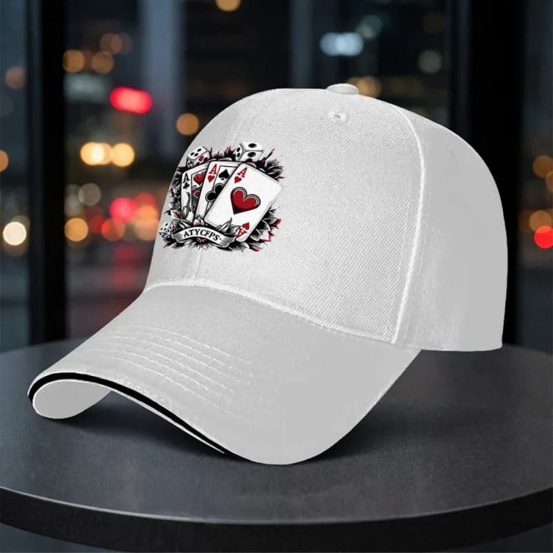 1pc Poker Dice Sandwich Baseball Cap Adjustable Duck Tongue Hat Suitable for Wedding Party Music Festival Bachelor Party Birthda