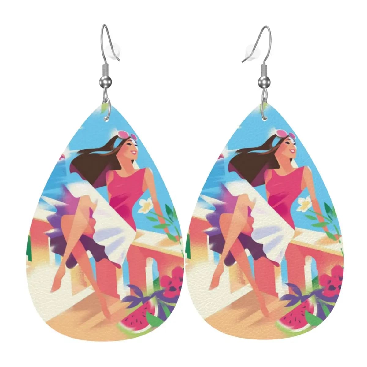 Orecchini a goccia in pelle personalizzati E-Escadas per donna Orecchini in pelle alla moda leggeri per feste e vacanze