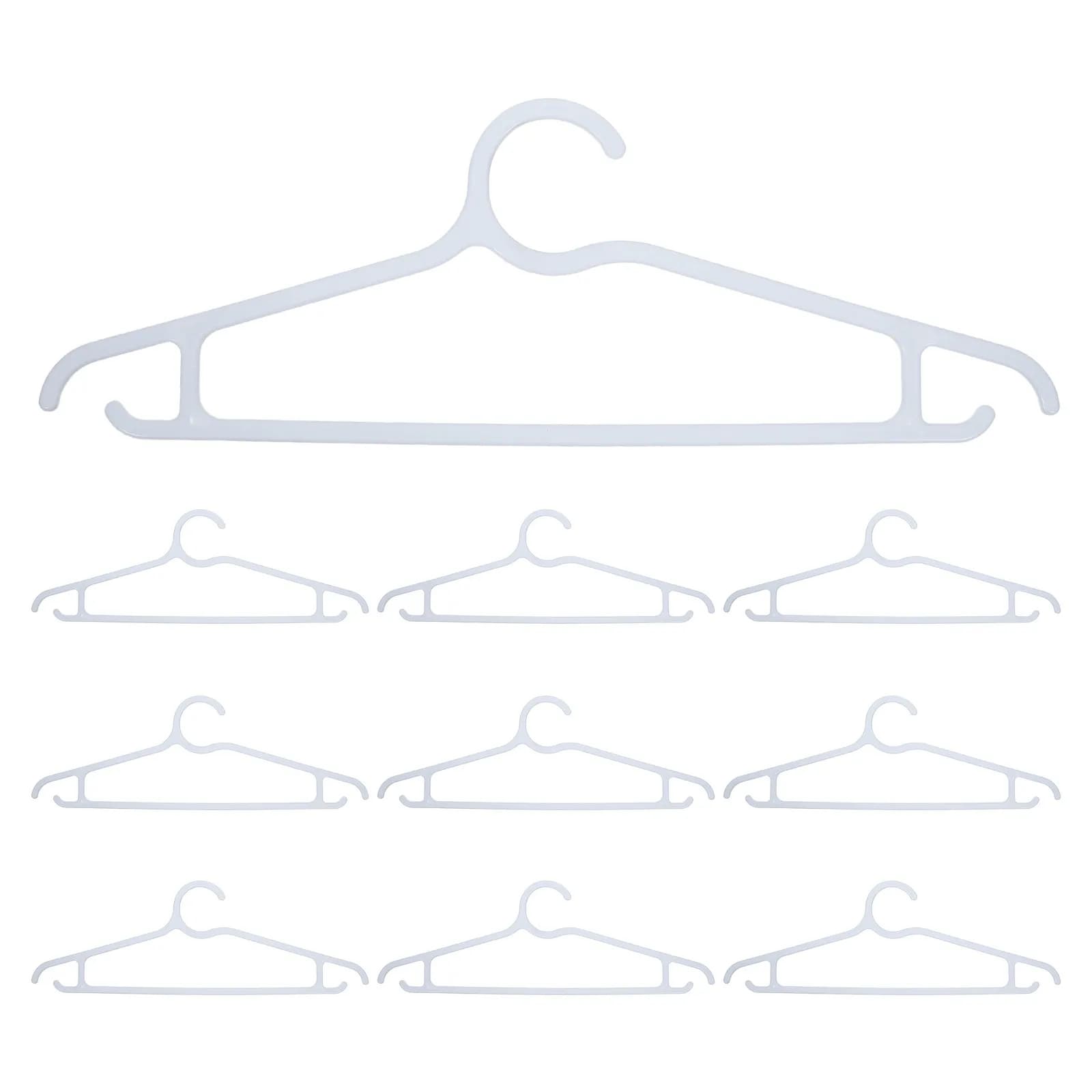 10Pcs Traceless Clothes Hangers Short Neck Plastic Anti Shoulder Bump Clothes Drying Hangers Sweaters Coat Shirt Wardrobe Closet