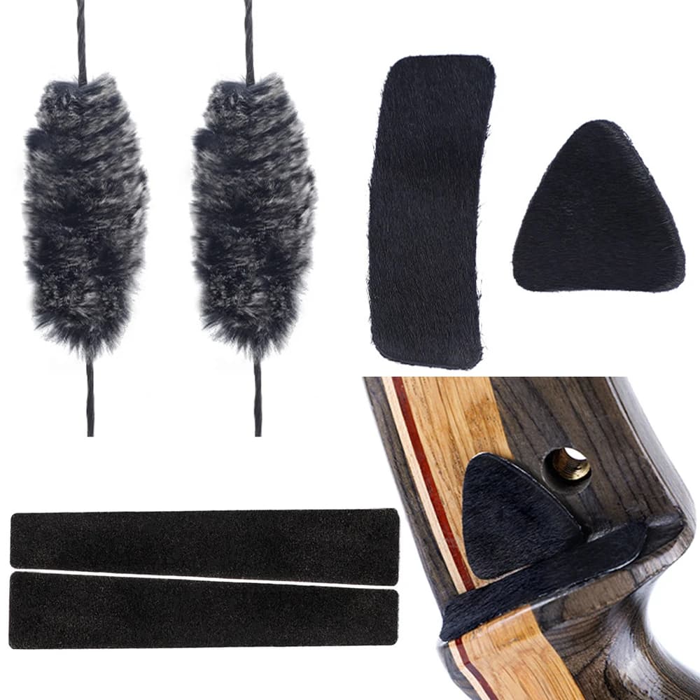Archery Bow Arrow Rest String Stabilizer Fur Glued Strip Dampener Recurve Bow Limb Cover Shock Shooting Hunting Target Accessory