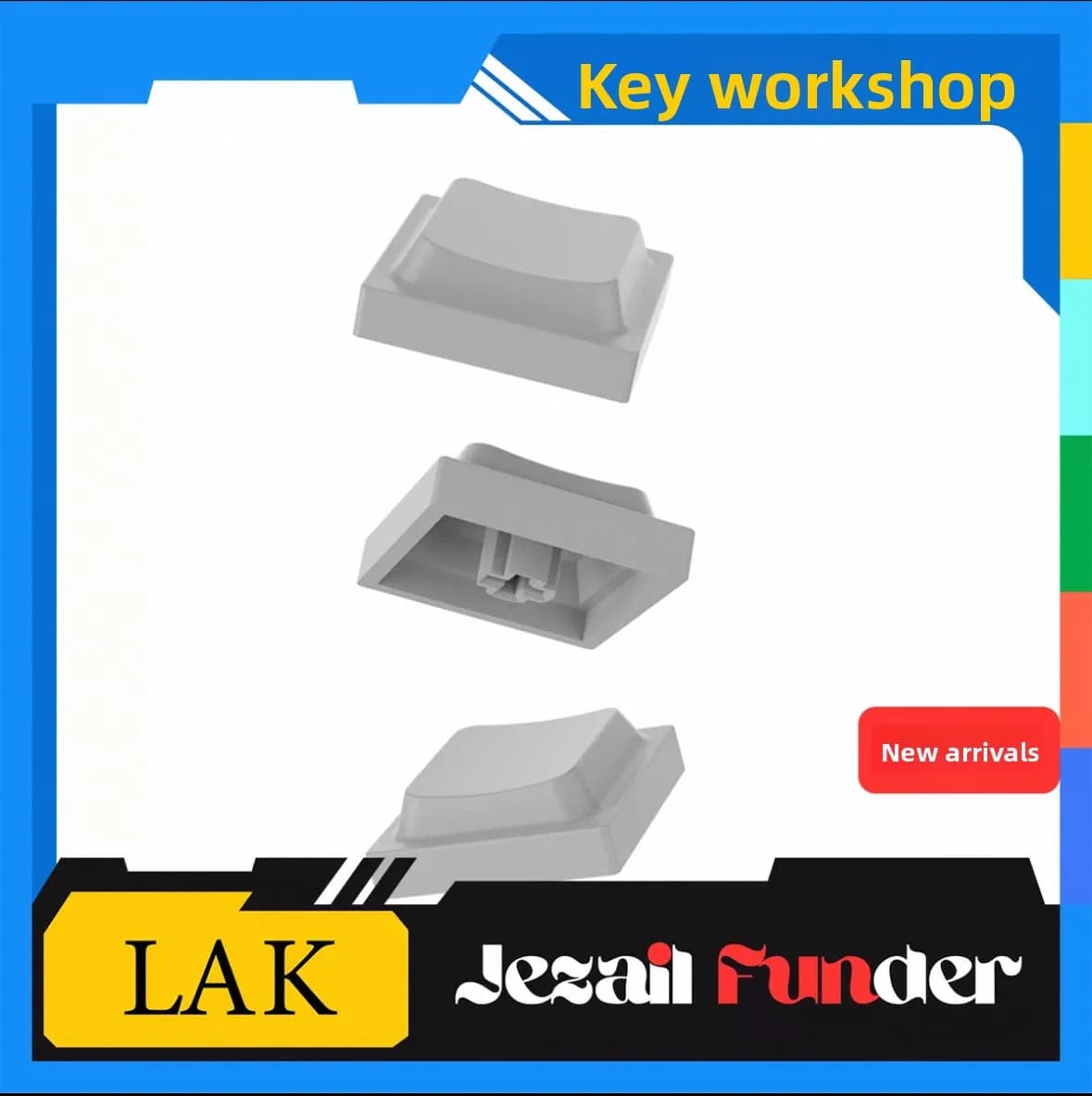 Apple LAK style mechanical keyboard keycap, grey, without engraving, made of PBT material, suitable for low-profile switch (low switch) and cross-core switch.