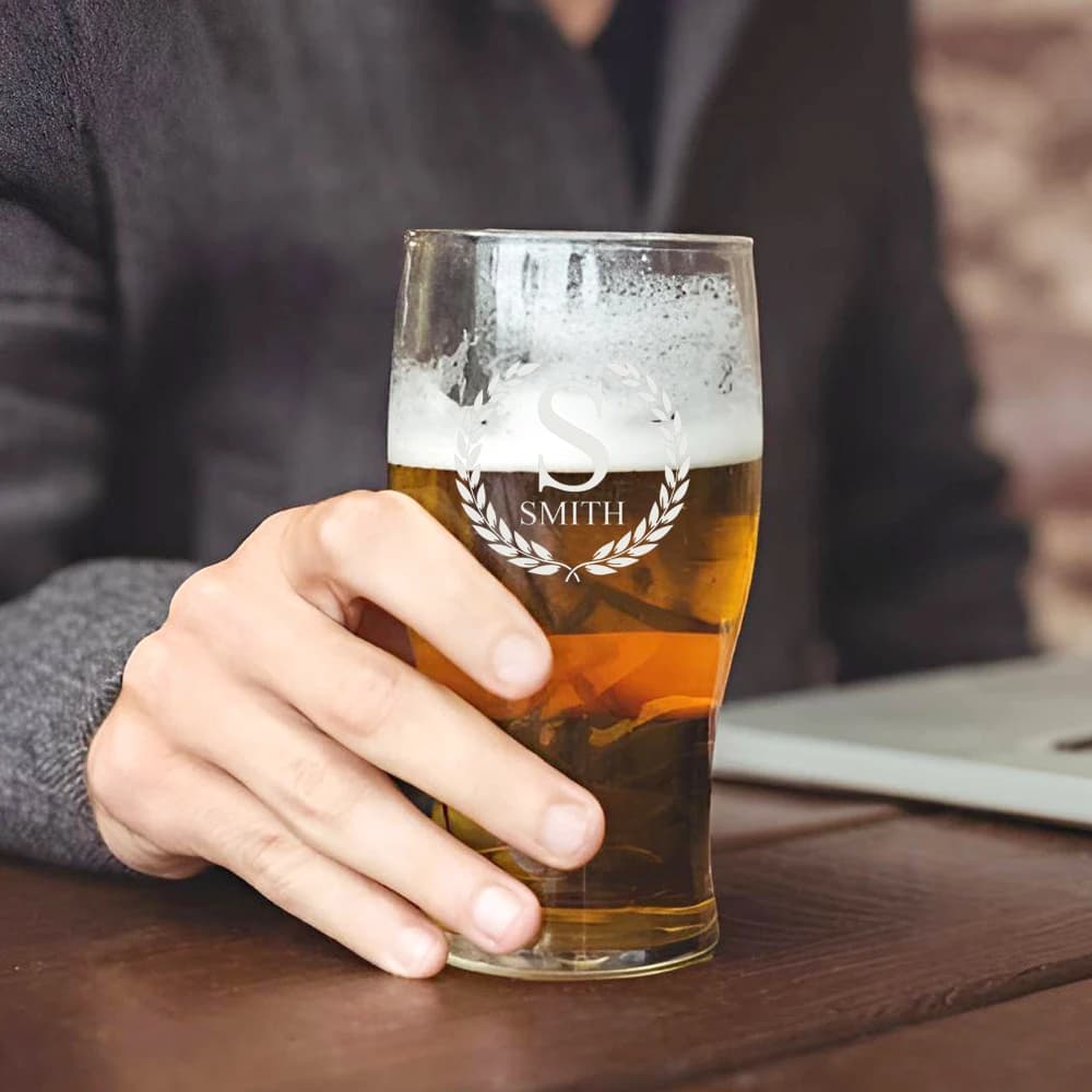 Custom Beer Glass, Pint Glasses, Personalized Beer Glass, 550ml, Laser Engraved Name
