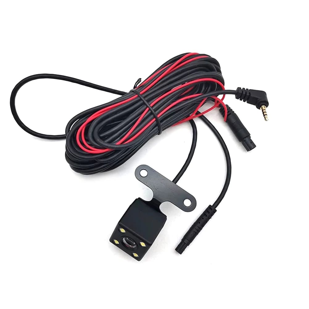 Telecamera Posteriore per Auto a 5 Pin con Visione Notturna HD, Immagine a Colori, 4 LED, Dash Cam Grandangolare con Cavo di Prolunga