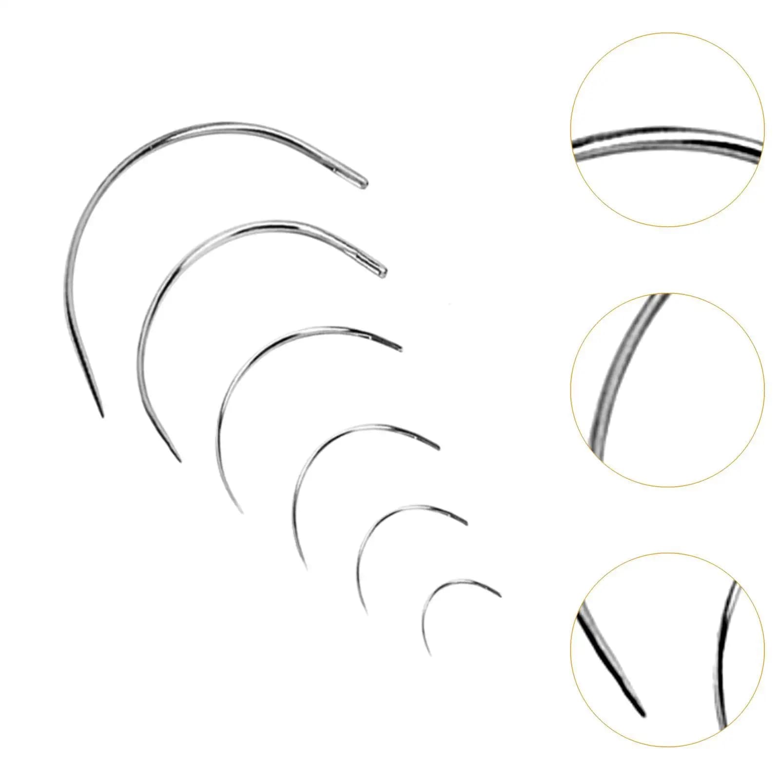 Kit di spilli da cucito curvi in acciaio inossidabile, misure assortite per progetti di cucito, lavori di cucito, pelle, tela e riparazioni