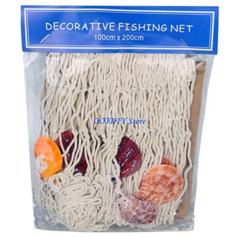 367A Mediterranean Handmade Woven DIY Fishing Net Seaside Wall Hanging Beach