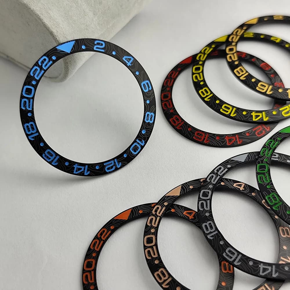 NH35 38mm*30.7mm Ceramic Bezel GMT /SUB watch Insert For NH35NH34 Mens Watch Replace Watch Face Watch Bezel Inserts
