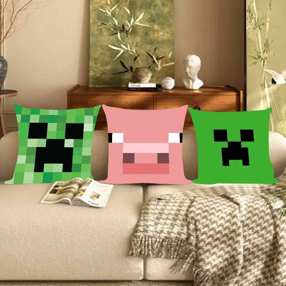 Bedroom and living room cushion cover, decorative Pixel Mc-craft pillow lining