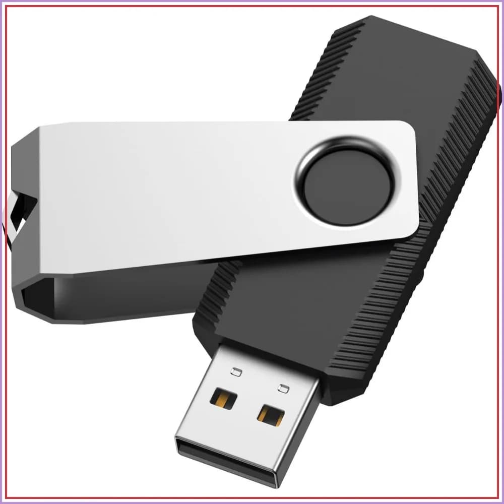 32GB USB 2.0 Flash Drive Swivel Metal Thumb Drive for Data Storage (Black)