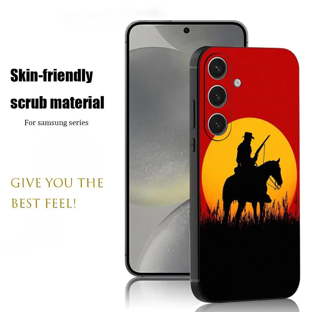RED Wild R-Re-demp-tionS 2 Cover per telefono per Samsung Galaxy S26 S25 S24 S23 S22 S21 Plus Ultra Note20 Morbida Nera