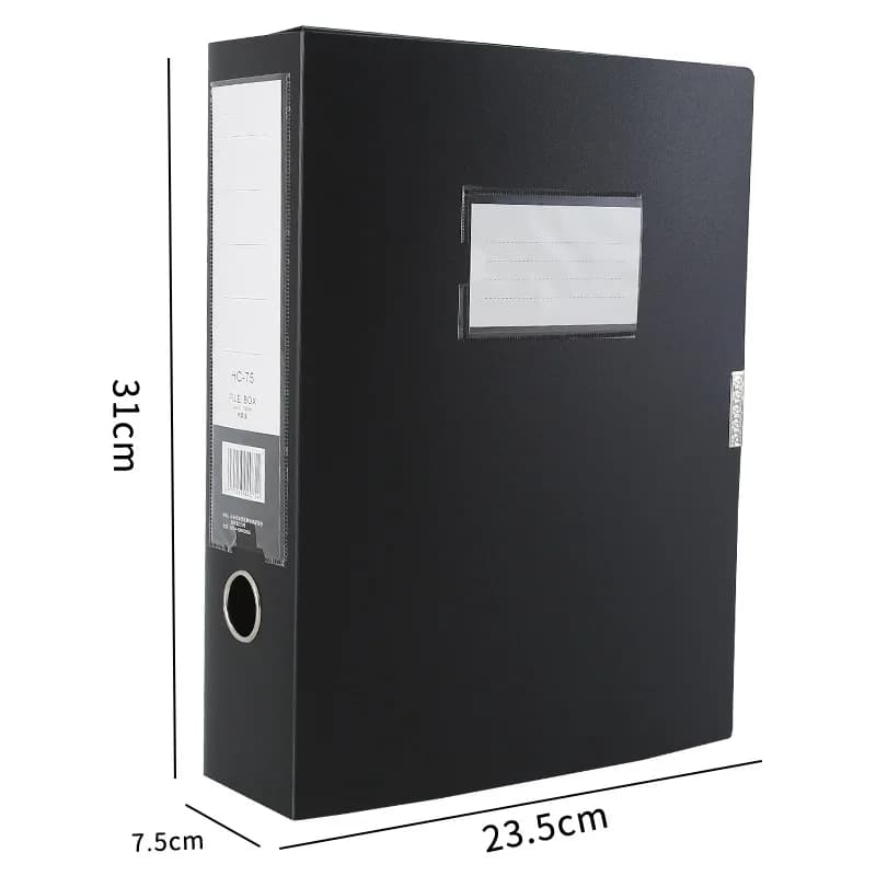 Multifunctional A4 File Folder Black Blue PP Plastic Thickened Dustproof Document Case Paper Storage Box for Business Contract 2